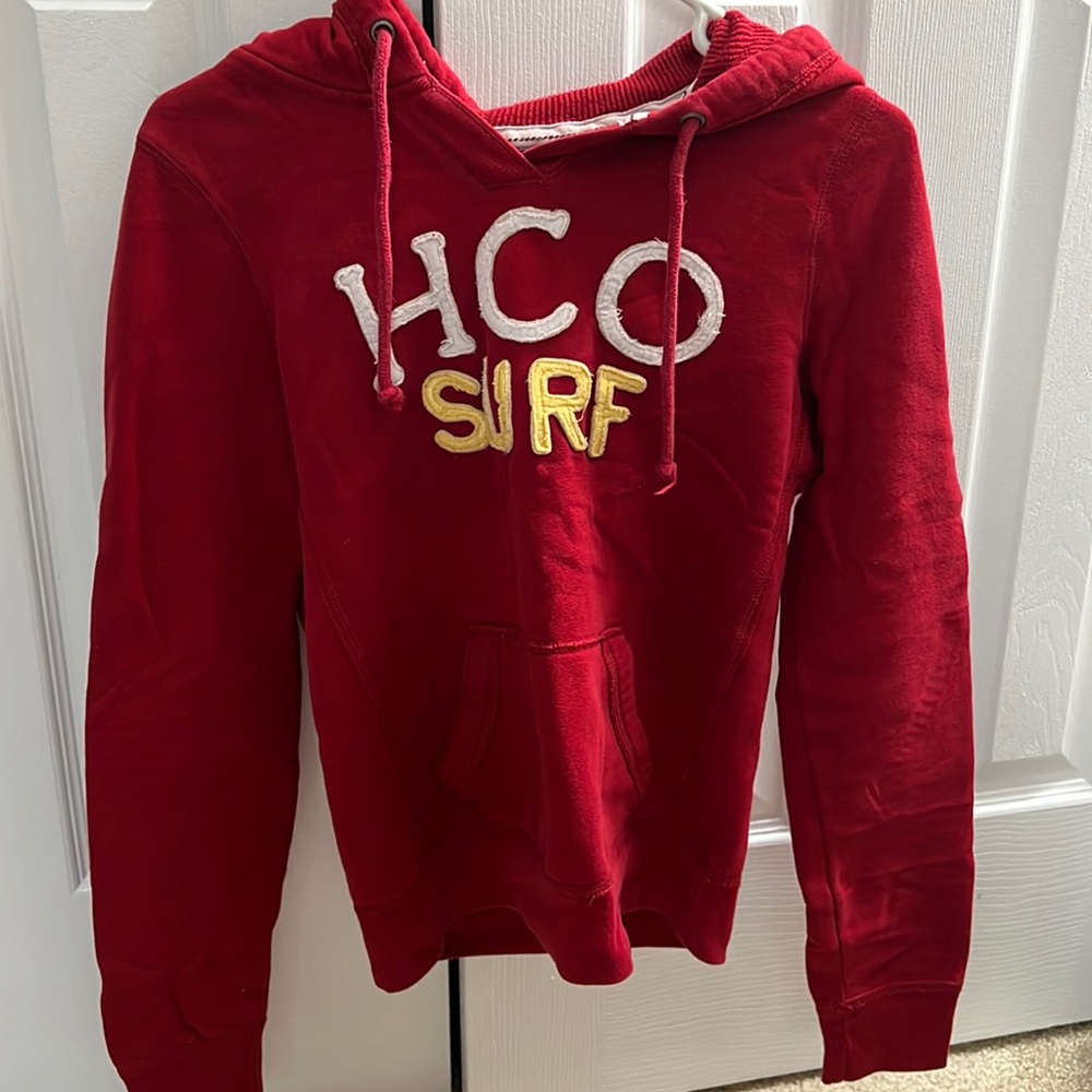 Hollister red hoodie size medium
